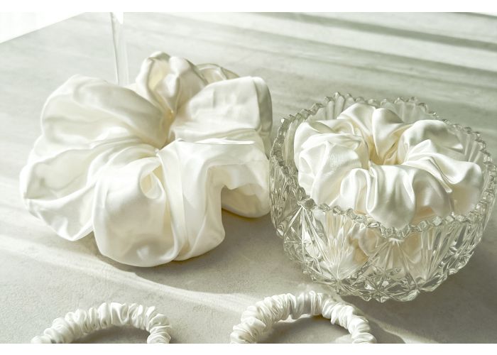 Silk Scrunchie - Oversized - French Grey