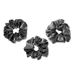 Large Scrunchies - 3 pieces - Metalic Grey