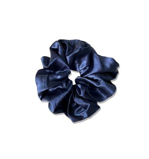 Silk Scrunchie - Oversized - Navy Blue